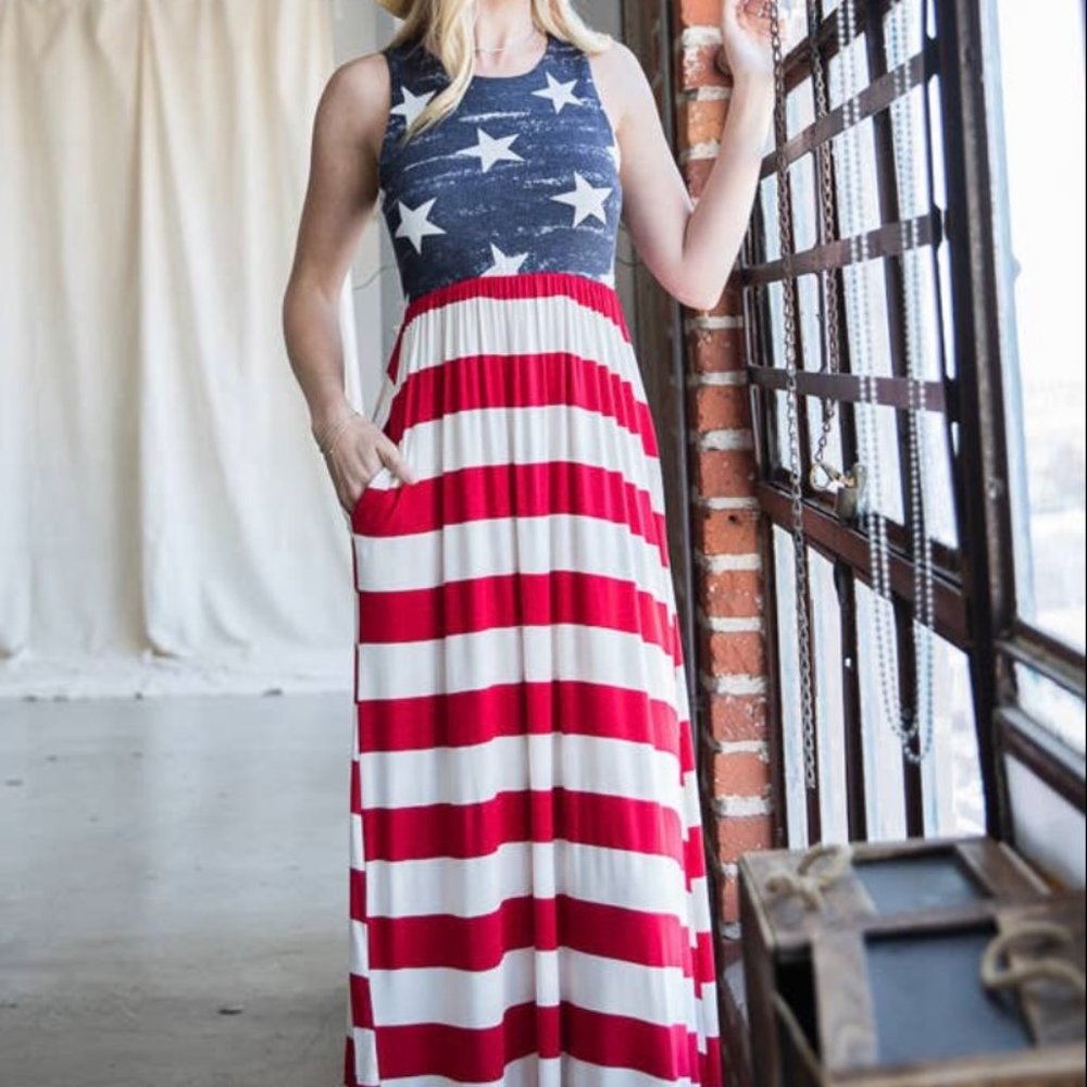 American flag Maxi Dress